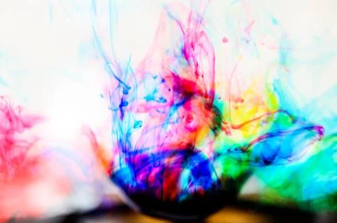 Ink splash in water multiple colour effect white background 스톡 일러스트