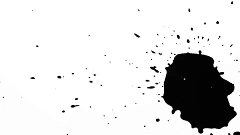 Ink Splashes With Alpha. Ink Bleeds. Ink Blots. Stock Footage 79804280