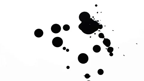 Ink Splashes With Alpha. Ink Bleeds. Ink Blots. Stock Footage 79804287