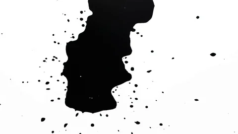 Ink Splashes With Alpha. Ink Bleeds. Ink Blots. Stock Footage 79804292