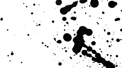 Ink Splashes With Alpha. Ink Bleeds. Ink Blots. Stock Footage 79804302