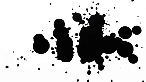 Ink Splashes With Alpha. Ink Bleeds. Ink Blots. Stock Footage 79804304