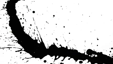 Ink Splashes With Alpha. Ink Bleeds. Ink Blots. Stock Footage 79804312