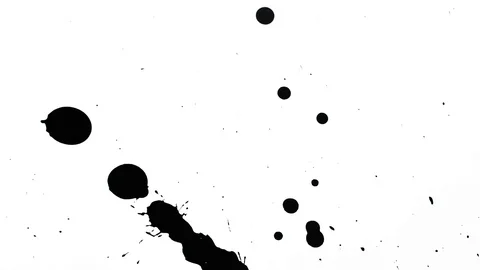 Ink Splashes With Alpha. Ink Bleeds. Ink Blots. Stock Footage 79804317