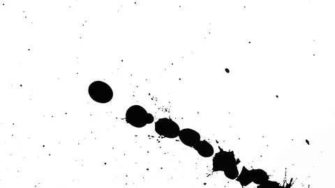 Ink Splashes With Alpha. Ink Bleeds. Ink Blots. Stock Footage 79804321