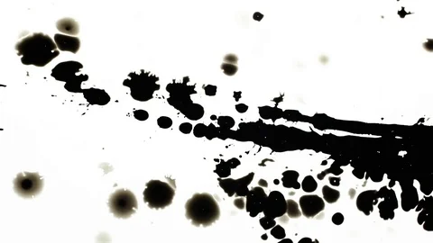 Ink Splashes With Alpha. Ink Bleeds. Ink Blots. Stock Footage 79804323