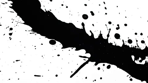 Ink Splashes With Alpha. Ink Bleeds. Ink Blots. Stock Footage 79804324
