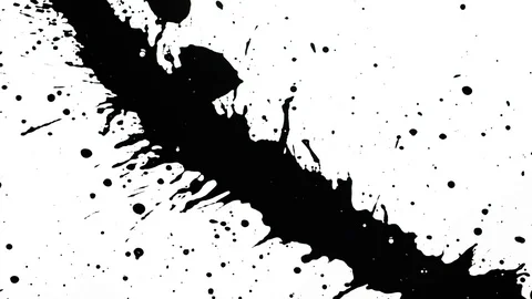 Ink Splashes With Alpha. Ink Bleeds. Ink Blots. Stock Footage 79804329