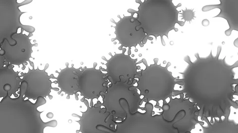 Ink Splashes - Black and White Stock Footage 49610662