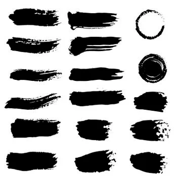 Ink splashes. Black inked splatter dirt stain splattered spray splash with drops Stock Illustration