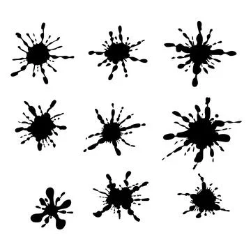 Ink splashes, blots Stock Illustration