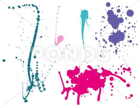 Ink splashes color Stock Illustration