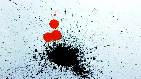 Ink splashing on white background artistic shot Stock Footage 165350944