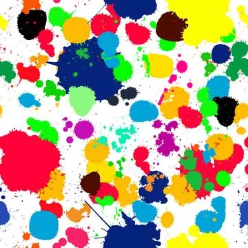 Ink splats pattern in colors Seamless background with ink splats for your ... 스톡 사진