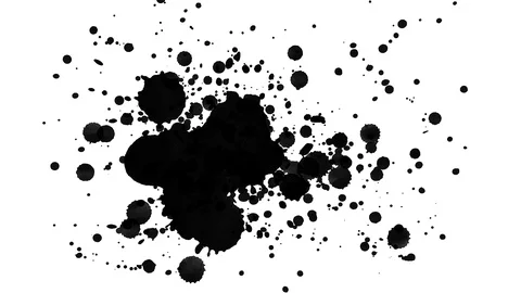 Ink Splatter And Stains Brushes Patterns Animation Effect Stock Footage 128808845