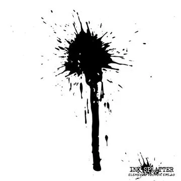 Ink splatter elements on white background . Vector . Stock Illustration