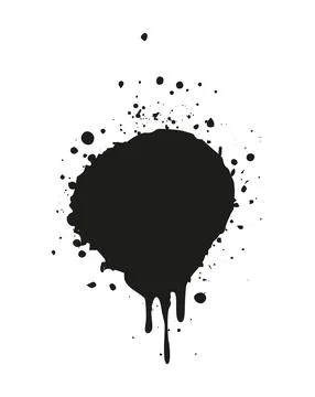 Ink splatter isolated on a white background illustrating a creative abstrac.. Stock Illustration