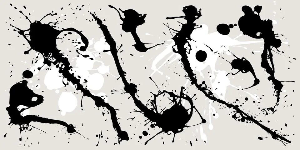 Ink splatter set Stock Illustration