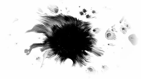 Ink Splatter on White Background Liquid Ink Spread Transition Stock Footage 331849829