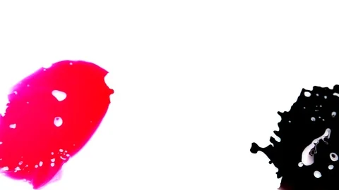 Ink squashed in glass Stock Footage 102033843