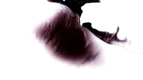Ink squashed in glass Stock Footage 102033889