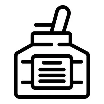 Ink storage icon outline vector. Drawing scripts utensil Stock Illustration
