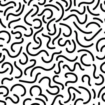 Ink stroke lines seamless pattern. Smooth wavy texture Stock Illustration