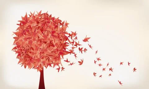 Ink style maple leaves Stock Illustration