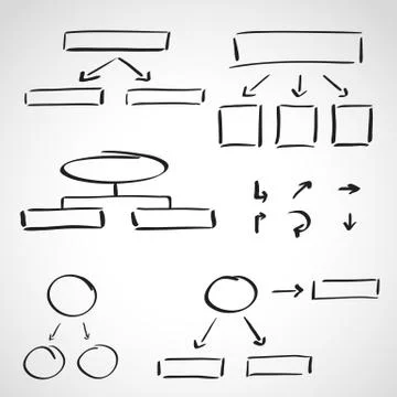 Ink style sketch set - info graphics Stock Illustration