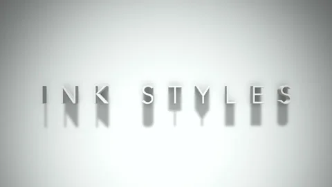 Ink styles 3D title animation with shadows on a white background Stock Footage 297268711
