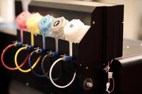 Ink supply unit of big format inkjet printer Stock Photos