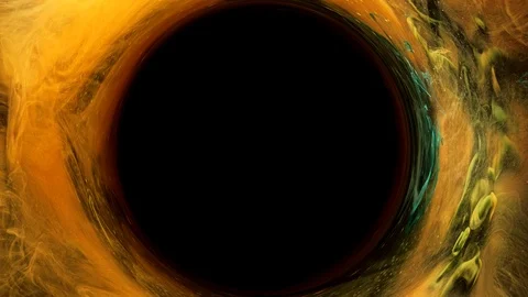 Ink swirl solar eclipse black hole golden circle Vídeo Stock 113870294