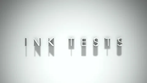 Ink tests 3D title animation with shadows on a white background Stock Footage 296927542