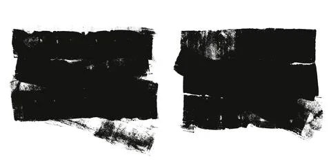 Ink text boxes labels. Streaks and callouts tag set. Grunge brush paint stokes. Stock-Illustration