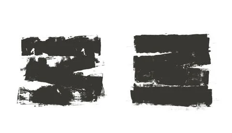 Ink text boxes labels. Streaks and callouts tag set. Grunge brush paint stoke Stock Illustration