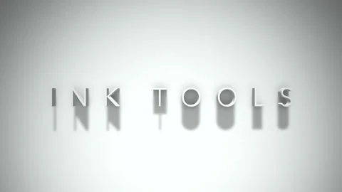Ink tools 3D title animation with shadows on a white background Video stock 297266583