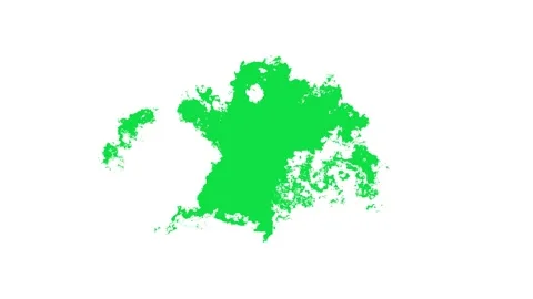 Ink transition splatter blot spreading from white to green screen background Stock Footage 280238824