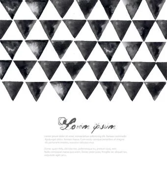 Ink triangles pattern on white background with place for your text. Memphis d Illustrazione stock