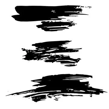 Ink vector brush stroke set. Vector illustration. Grunge texture. Stock Illustration