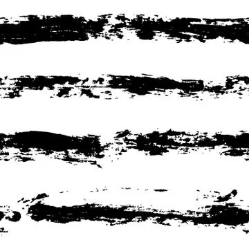 Ink vector brush strokes seamless pattern. Black and white vector illustration Illustrazione stock