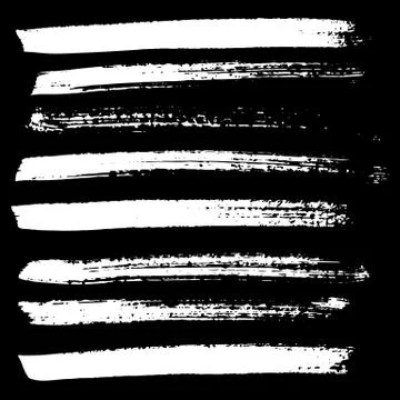 Ink vector brush strokes set. Vector illustration. Grunge hand drawn watercolor Stock Illustration