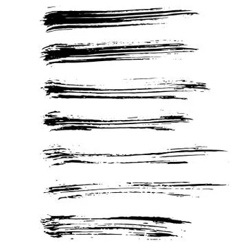 Ink vector brush strokes set. Vector illustration. Grunge hand drawn watercolor Stock Illustration