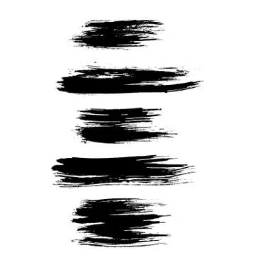 Ink vector brush strokes set. Vector illustration. Grunge hand drawn watercolor Stock Illustration