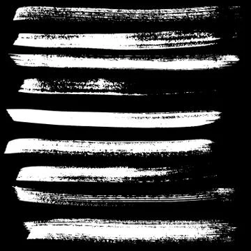 Ink vector brush strokes set. Vector illustration. Grunge hand drawn watercolor Stock Illustration