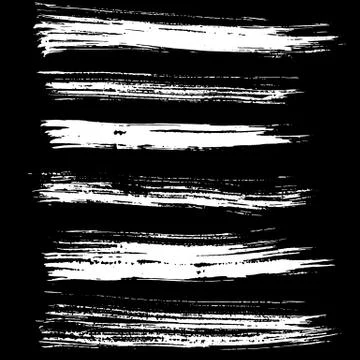 Ink vector brush strokes set. Vector illustration. Grunge hand drawn watercolor Stock Illustration