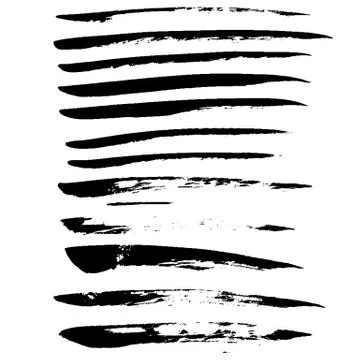 Ink vector brush strokes set. Vector illustration. Grunge hand drawn watercolor Stock Illustration