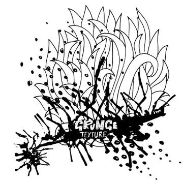 Ink vector brush strokes. Vector illustration. Grunge hand drawn watercolor Illustrazione stock