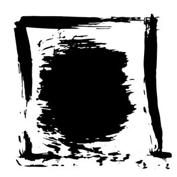 Ink vector dry brush frame. Vector illustration. Grunge hand drawn watercolor Stock Illustration
