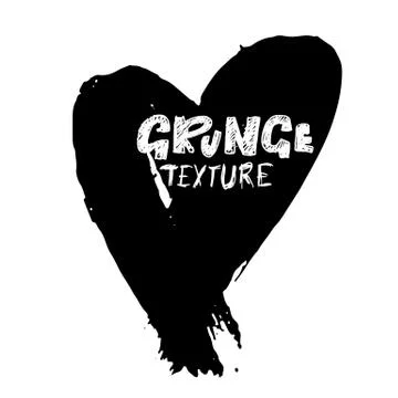 Ink vector dry brush stroke. Heart. Vector illustration. Grunge hand drawn Stock Illustration