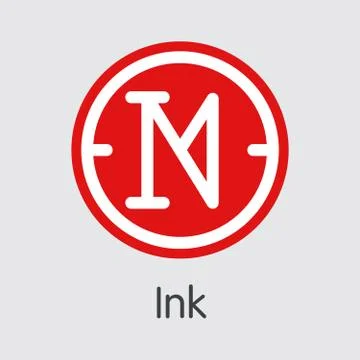 Ink Virtual Currency. Vector INK Element. Digital Coin Icon. Stock Illustration